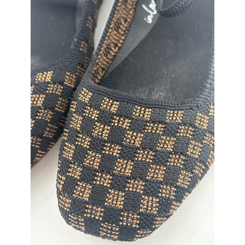 Rothy's Shoes Max Square Mary Jane Flat Women Size 8 Black Tan - Picture 3 of 8